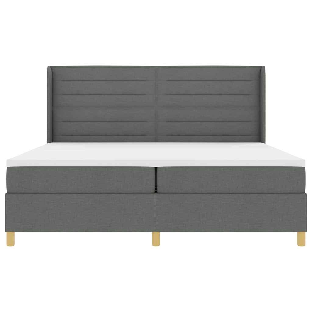 Boxspringbett mit Matratze mit LED Grau 140 x 200 cm Stoff