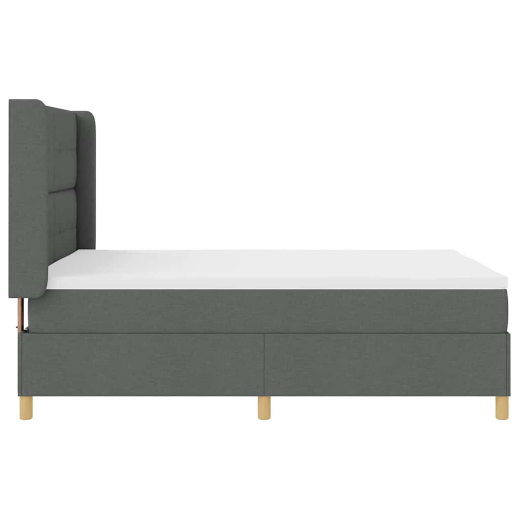 Boxspringbett mit Matratze mit Kopfteil Grau 140 x 190 cm Stoff