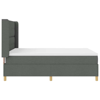 Boxspringbett mit Matratze mit Kopfteil Grau 140 x 190 cm Stoff