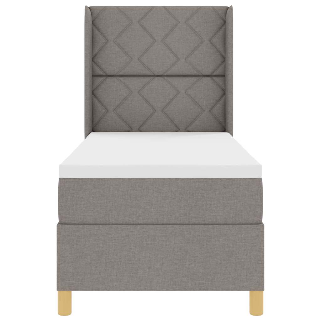Boxspringbett mit Matratze Taupe 140 x 200 cm Stoff