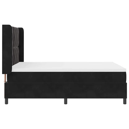 Boxspringbett mit Matratze mit LED Schwarz 140 x 200 cm Samt