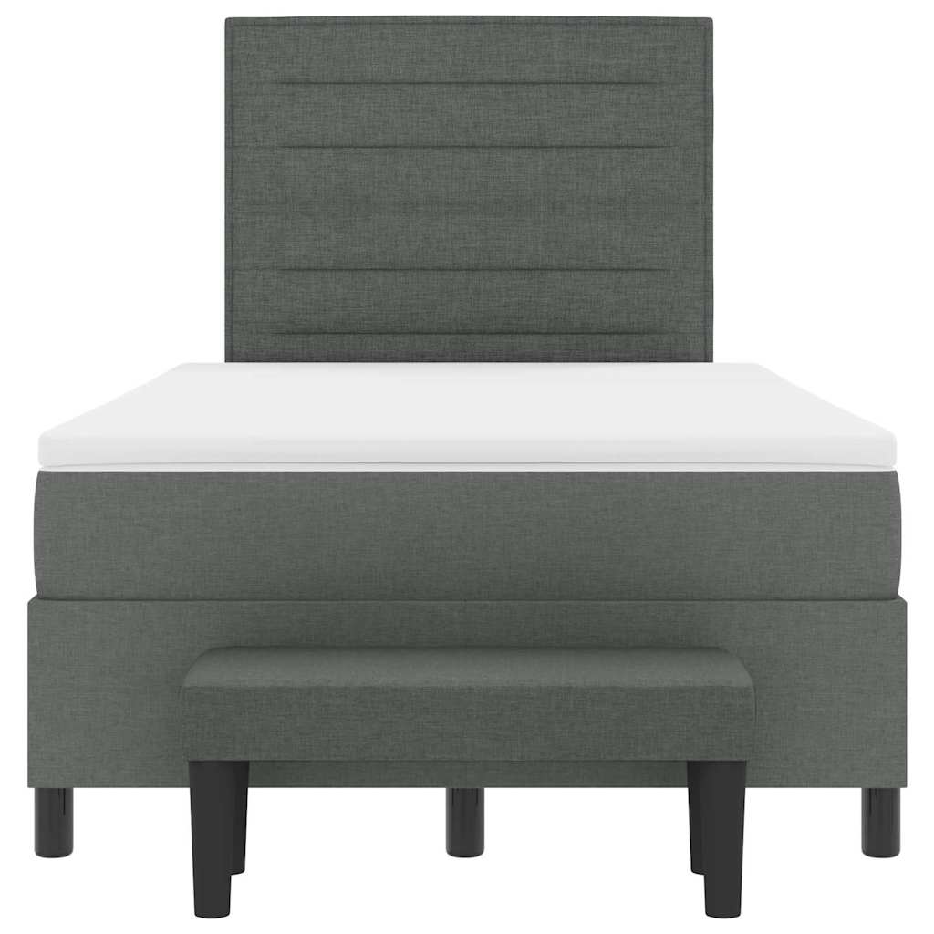 Boxspringbett mit Matratze Dunkelgrau 120 x 190 cm Stoff