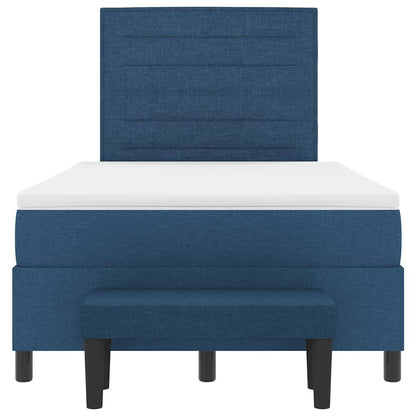 Boxspringbett mit Matratze mit Kopfteil Blau 120 x 200 cm Stoff