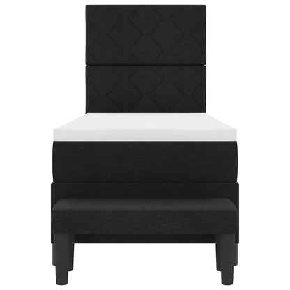 Boxspringbett mit Matratze Schwarz 80 x 200 cm Stoff