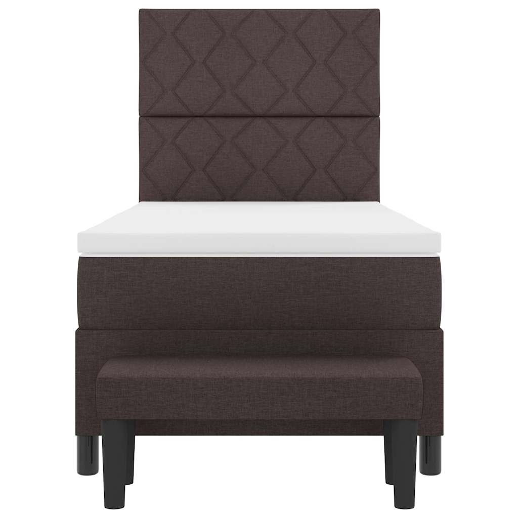 Boxspringbett mit Matratze Dunkelbraun 100 x 200 cm Stoff
