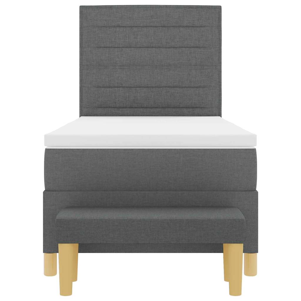 Boxspringbett mit Matratze Dunkelgrau 80 x 200 cm Stoff