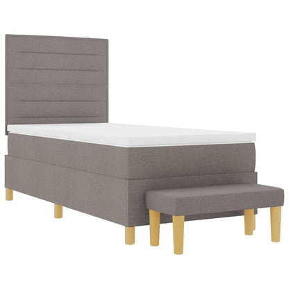 Boxspringbett mit Matratze mit Kopfteil Taupe 80 x 200 cm Stoff