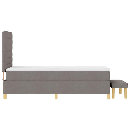 Boxspringbett mit Matratze mit Kopfteil Taupe 80 x 200 cm Stoff