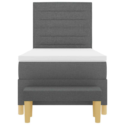 Boxspringbett mit Matratze Dunkelgrau 90 x 200 cm Stoff