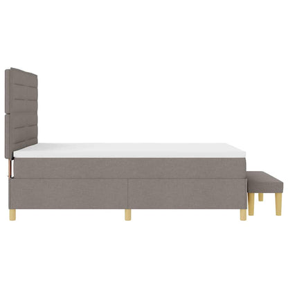Boxspringbett mit Matratze Taupe 140 x 190 cm Stoff