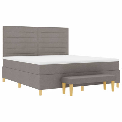 Boxspringbett mit Matratze Taupe 180 x 200 cm Stoff