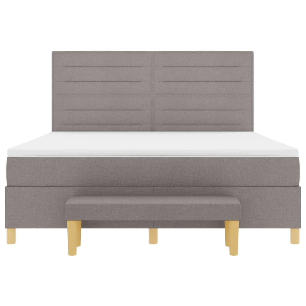 Boxspringbett mit Matratze Taupe 180 x 200 cm Stoff
