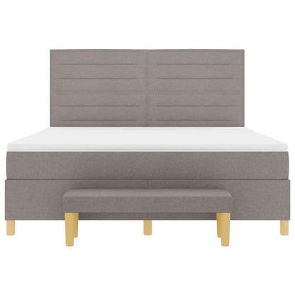 Boxspringbett mit Matratze Taupe 180 x 200 cm Stoff