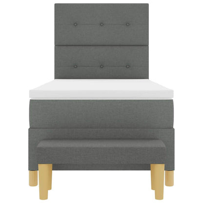 Boxspringbett mit Matratze Dunkelgrau 80 x 200 cm Stoff