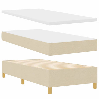 Boxspringbett mit Matratze mit Kopfteil Creme 80 x 200 cm Stoff