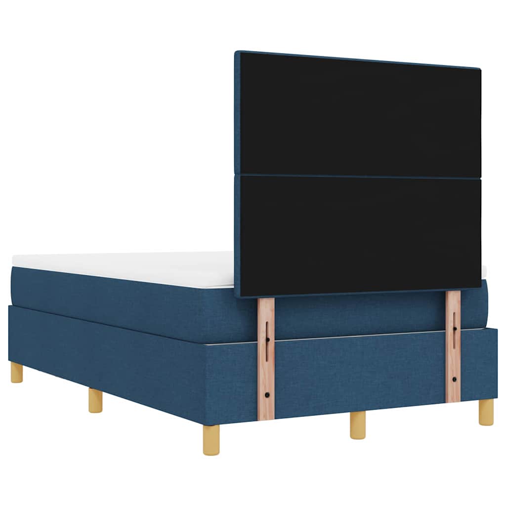 Boxspringbett mit Matratze mit Kopfteil Blau 120 x 190 cm Stoff