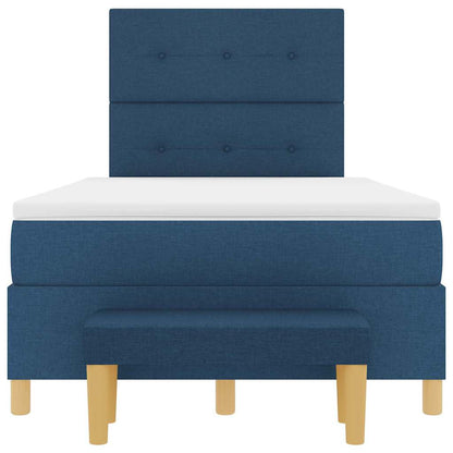 Boxspringbett mit Matratze mit Kopfteil Blau 120 x 190 cm Stoff