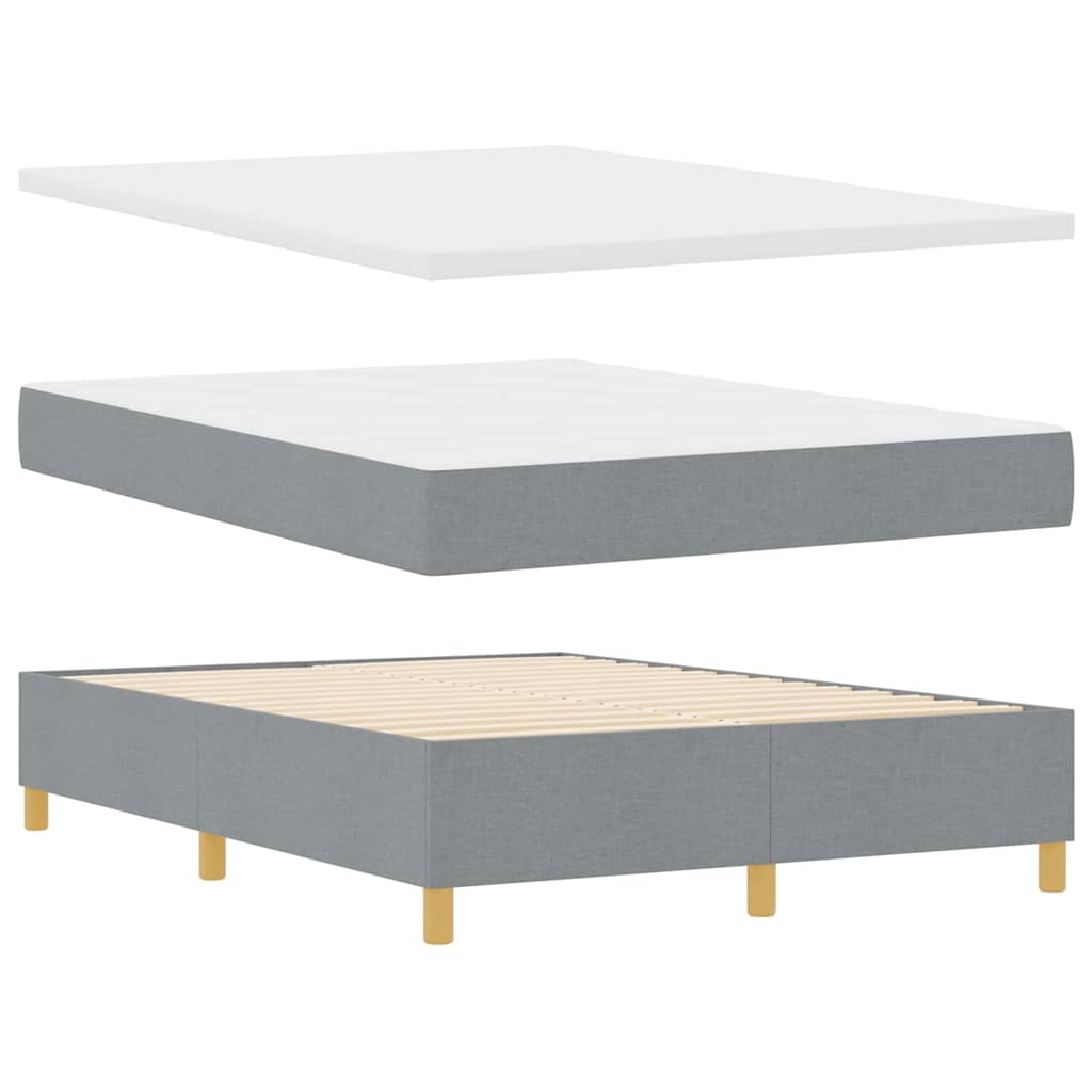 Boxspringbett mit Matratze Hellgrau 140 x 190 cm Stoff