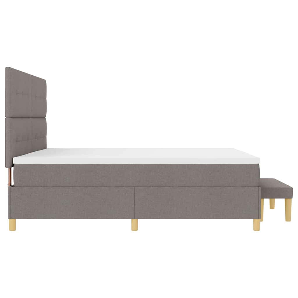 Boxspringbett mit Matratze Taupe 200 x 200 cm Stoff