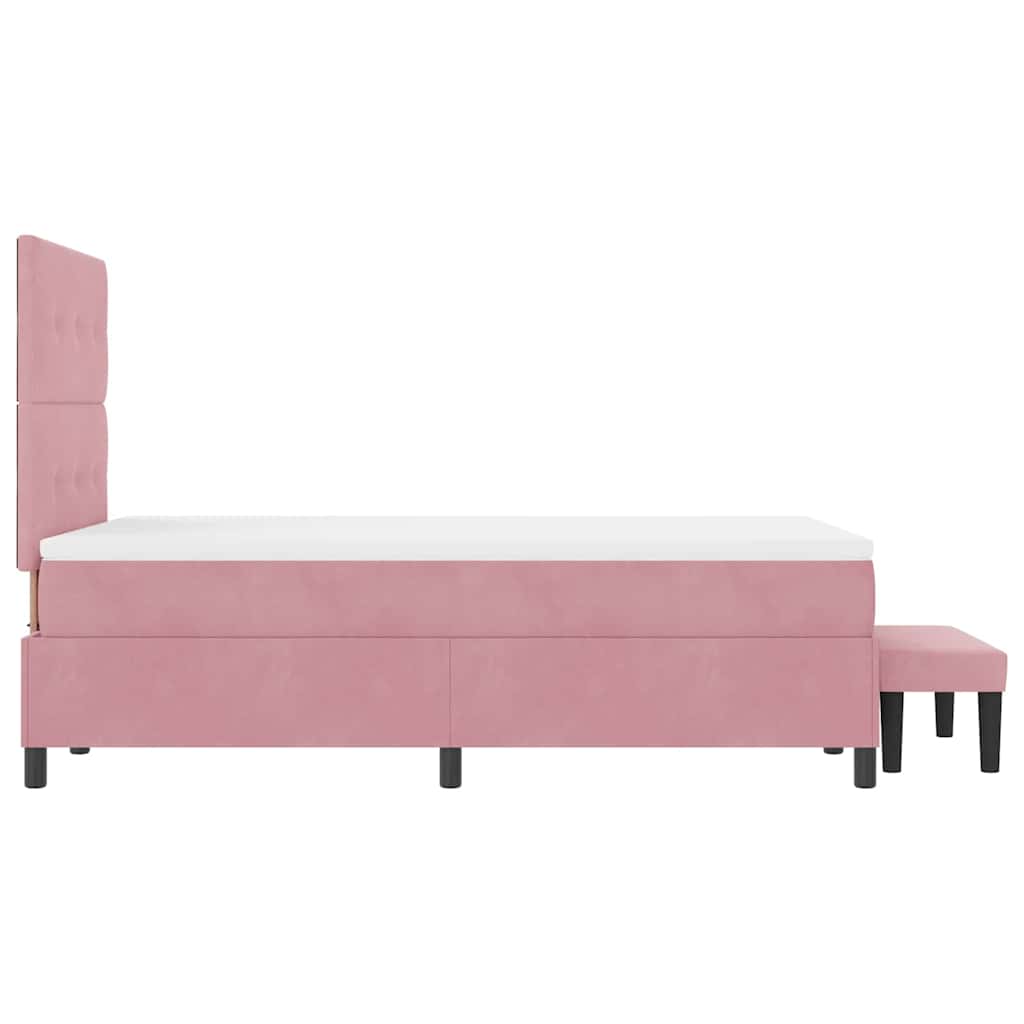 Boxspringbett mit Matratze mit Kopfteil Rosa 120 x 200 cm Samt
