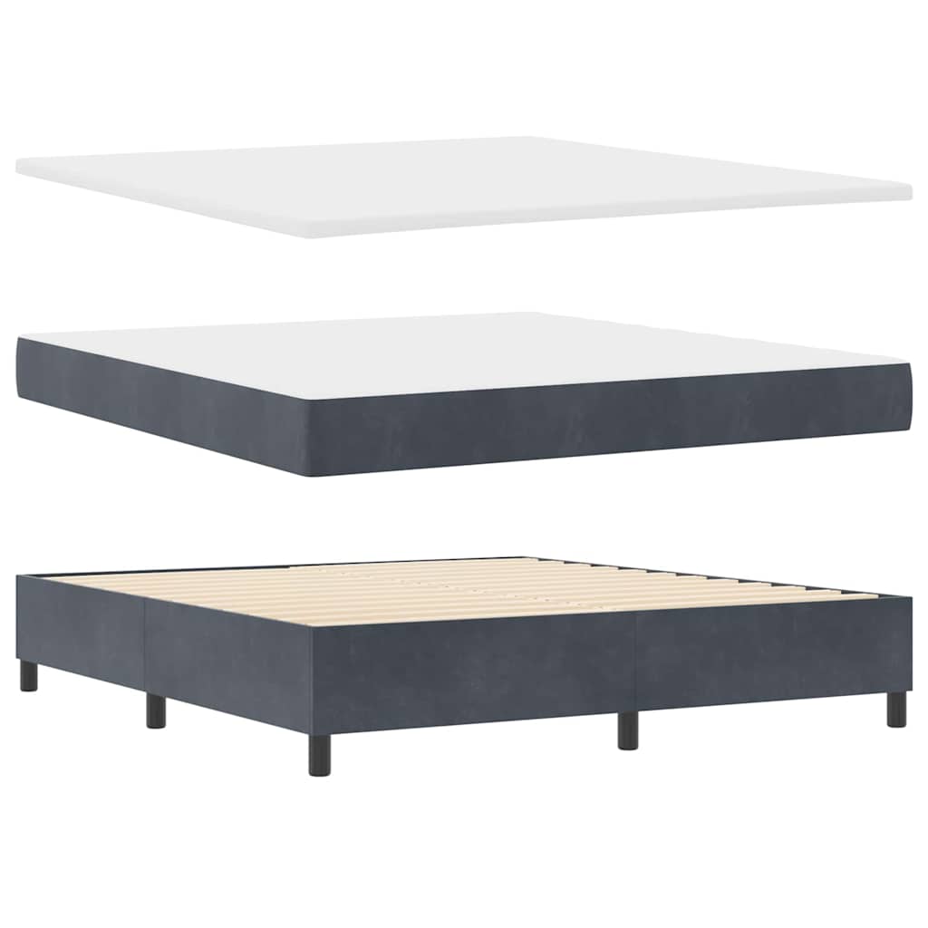 Boxspringbett mit Matratze Dunkelgrau 180 x 200 cm Samt