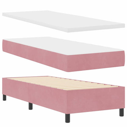 Boxspringbett mit Matratze mit Kopfteil Rosa 80 x 200 cm Samt