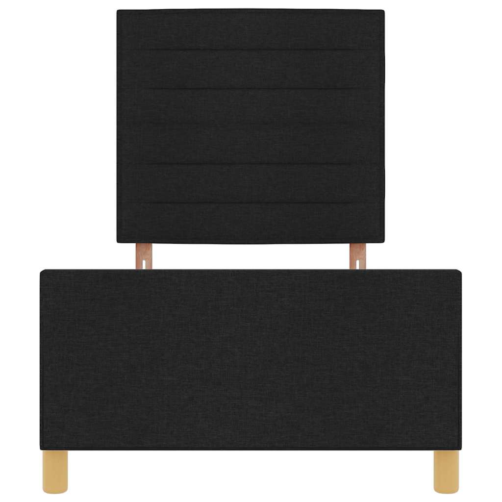 Bettgestell mit Kopfteil Schwarz 80 x 200 cm Stoff