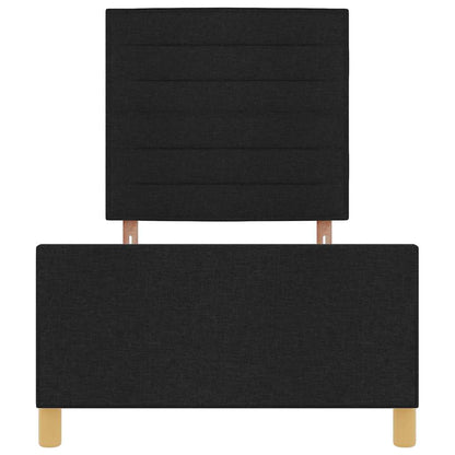Bettgestell mit Kopfteil Schwarz 100 x 200 cm Stoff