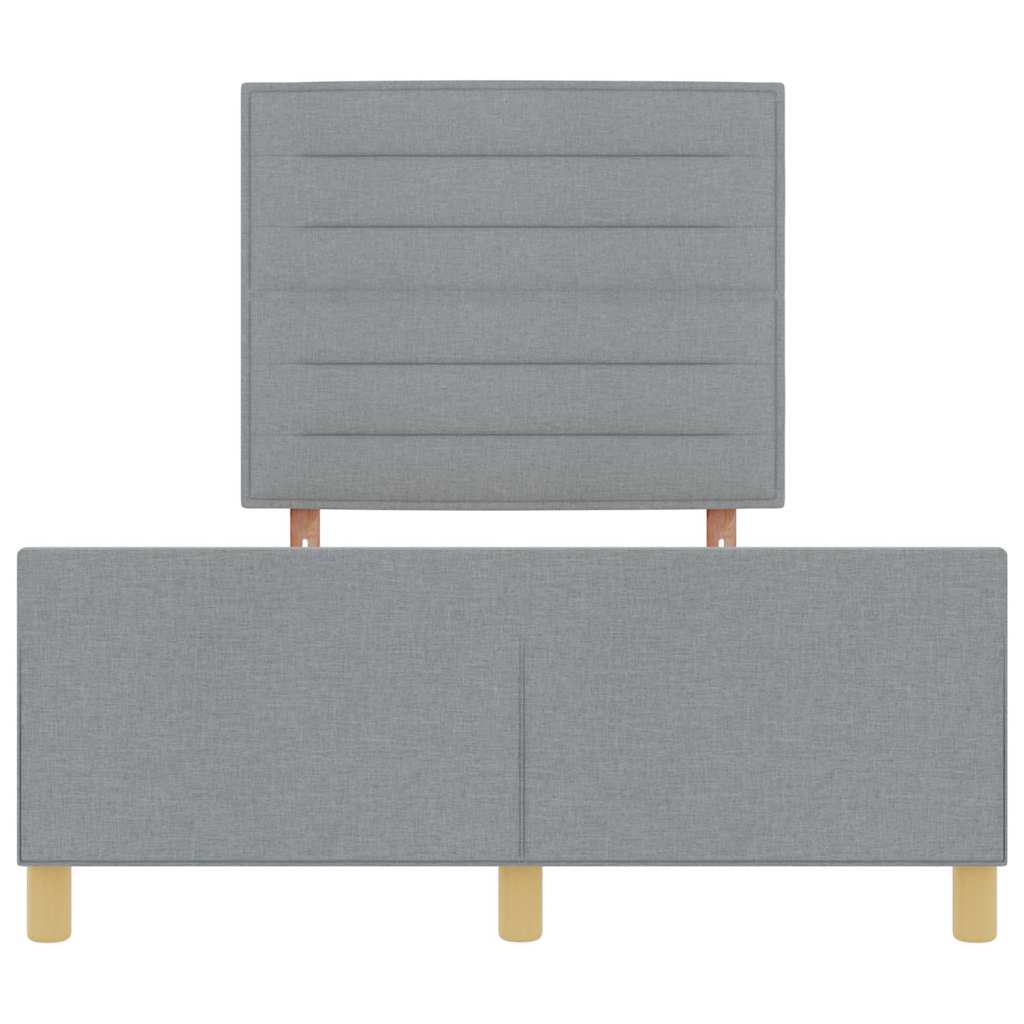 Bettgestell mit Kopfteil Hellgrau 140 x 190 cm Stoff
