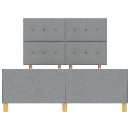 Bettgestell mit Kopfteil Hellgrau 140 x 190 cm Stoff