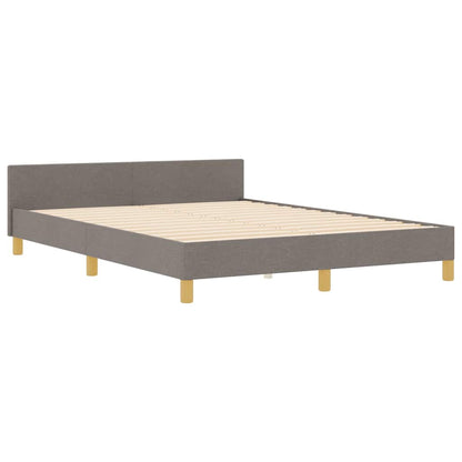 Bettgestell mit Kopfteil Taupe 140 x 190 cm Stoff
