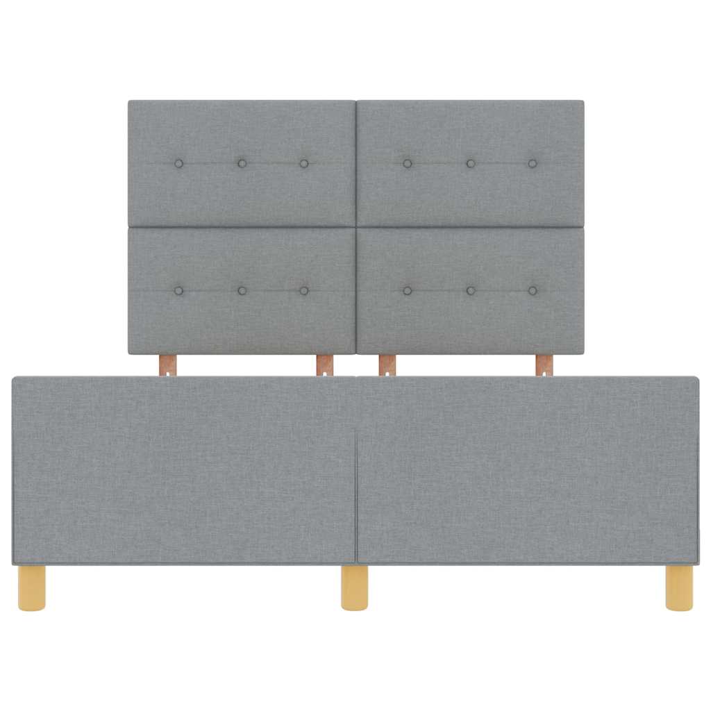 Bettgestell mit Kopfteil Hellgrau 160 x 200 cm Stoff