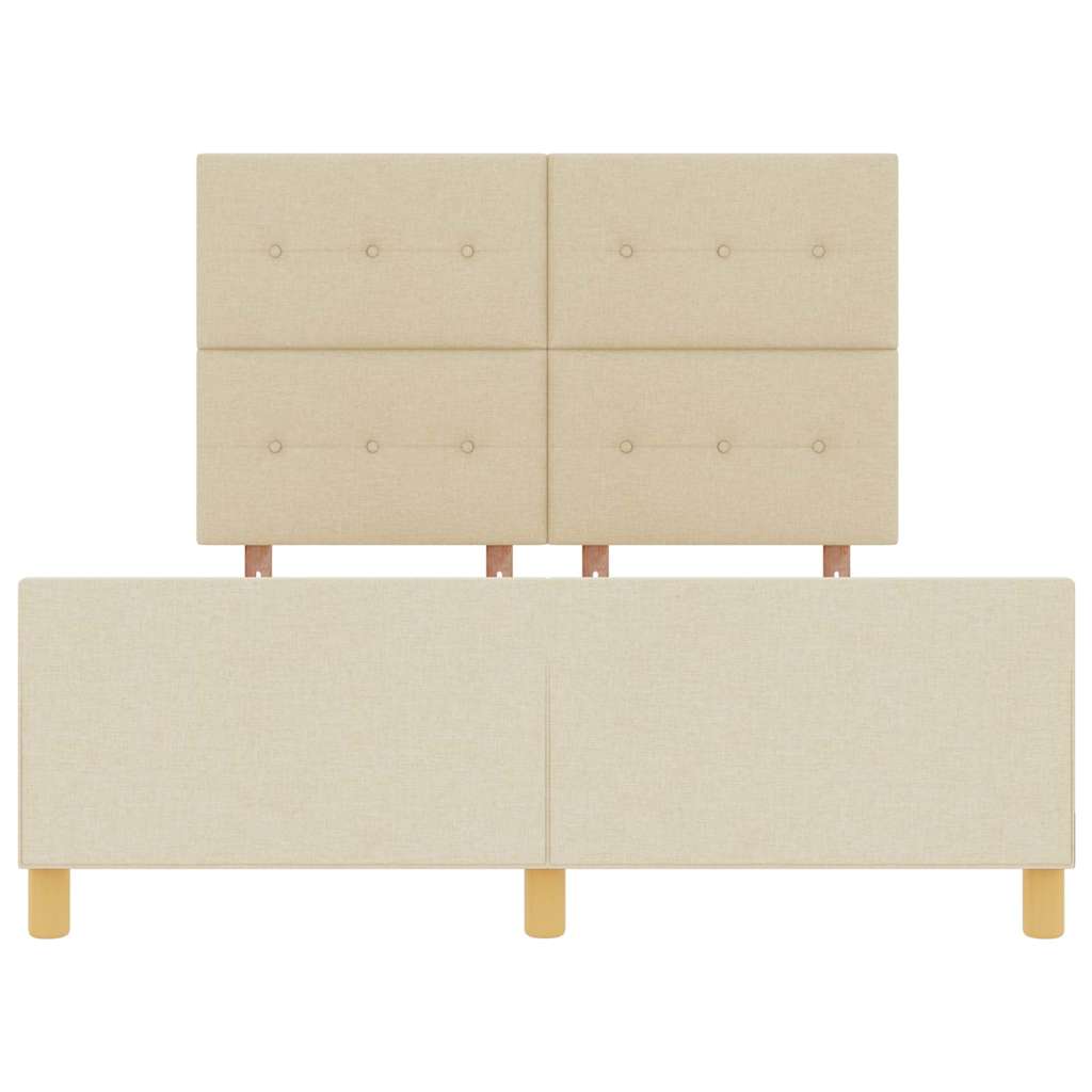 Bettgestell mit Kopfteil Creme 160 x 200 cm Stoff