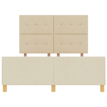 Bettgestell mit Kopfteil Creme 160 x 200 cm Stoff