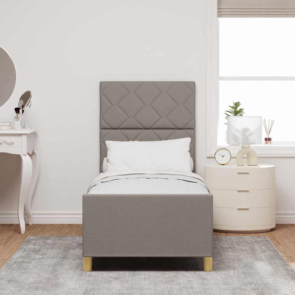 Bettgestell mit Kopfteil Taupe 80 x 200 cm Stoff