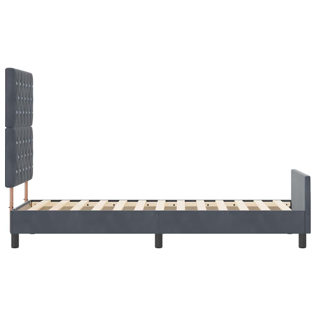 Boxspringbett mit Kopfteil Dunkelgrau 80 x 200 cm Samt