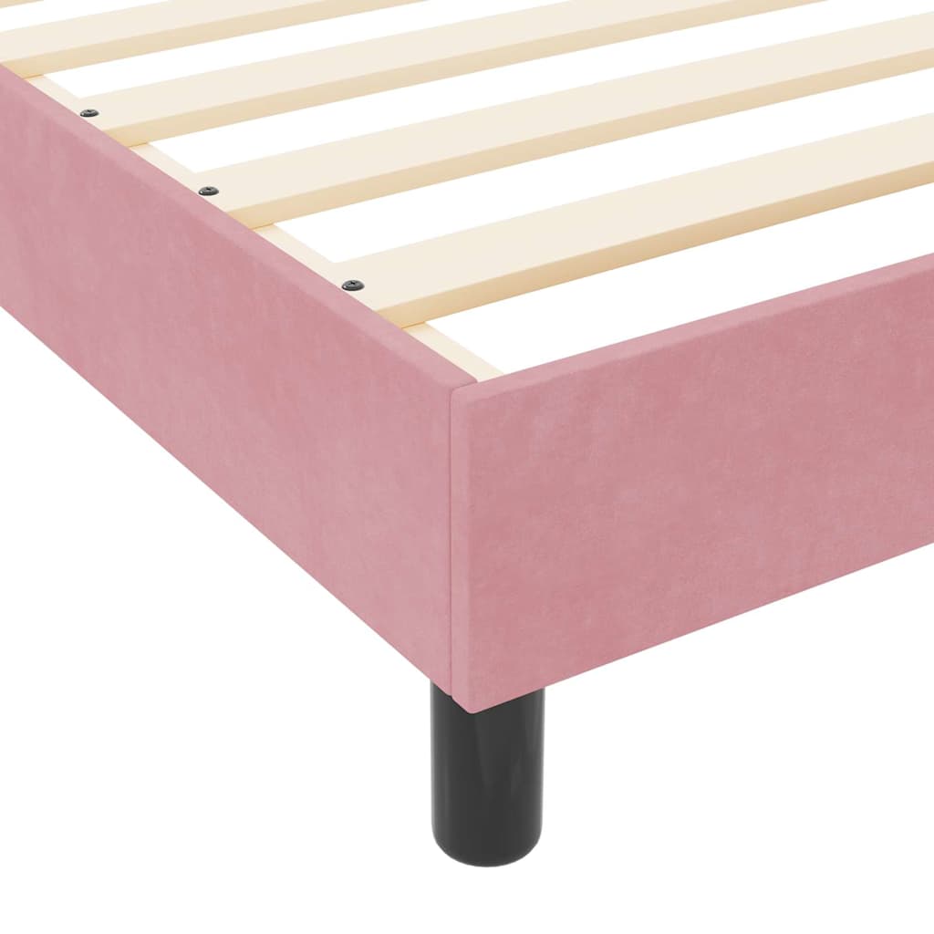 Boxspringbett mit Kopfteil Rosa 140 x 200 cm Samt