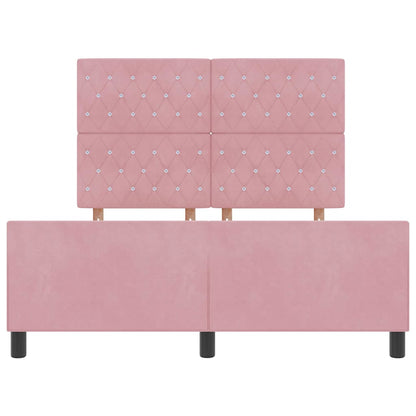 Boxspringbett mit Kopfteil Rosa 140 x 200 cm Samt