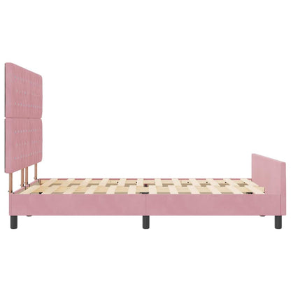 Boxspringbett mit Kopfteil Rosa 140 x 200 cm Samt