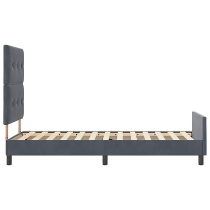 Boxspringbett mit Kopfteil Dunkelgrau 90 x 200 cm Samt