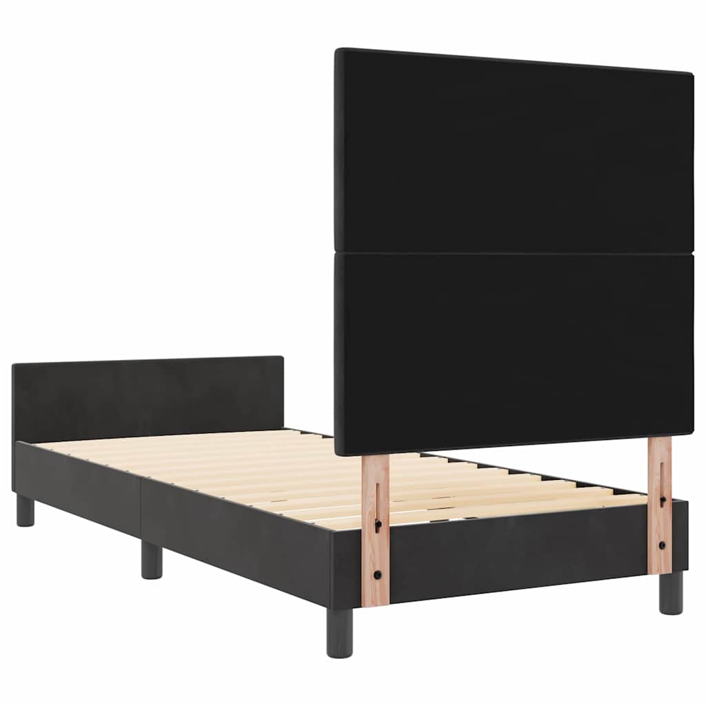 Boxspringbett mit Kopfteil Schwarz 100 x 200 cm Samt