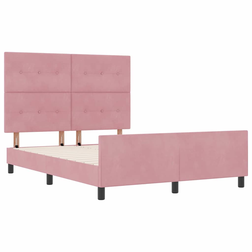 Boxspringbett mit Kopfteil Rosa 160 x 200 cm Samt