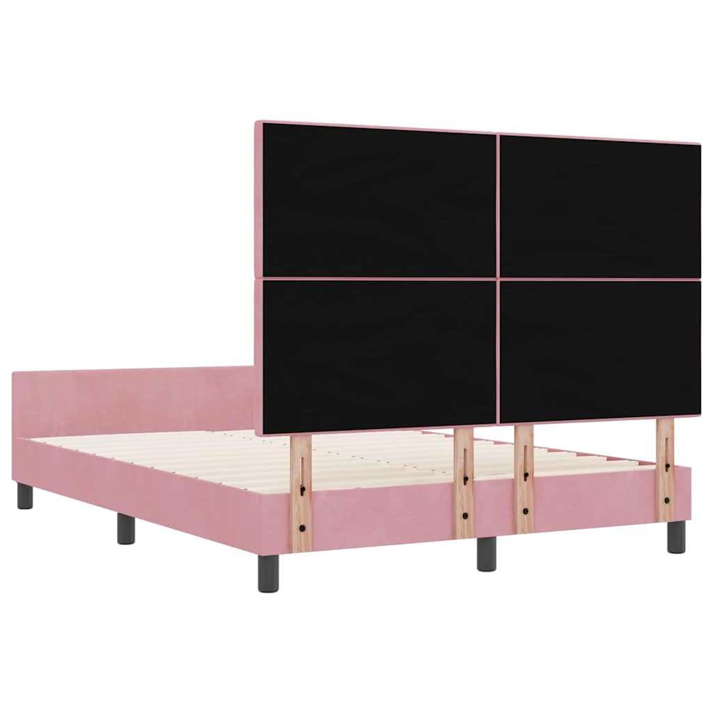 Boxspringbett mit Kopfteil Rosa 160 x 200 cm Samt