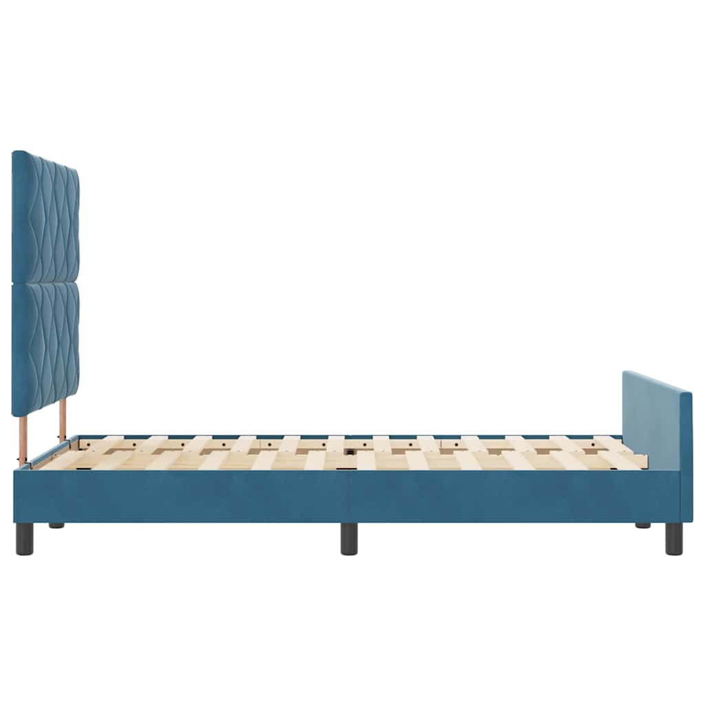 Boxspringbett mit Kopfteil Dunkelblau 120 x 200 cm Samt