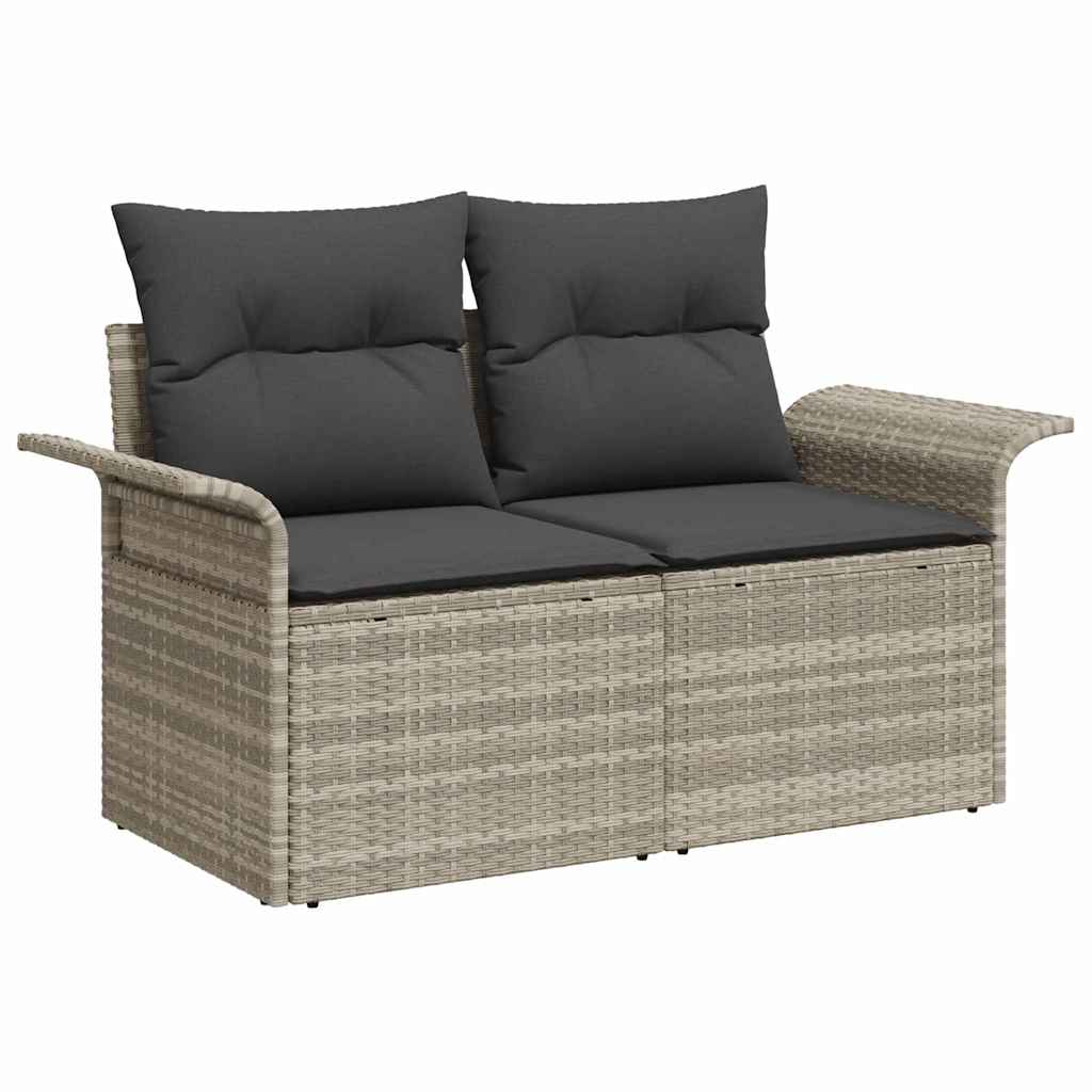 Garten-Sofa-Set mit Kissen 7 pcs Hellgrau und Dunkelgrau