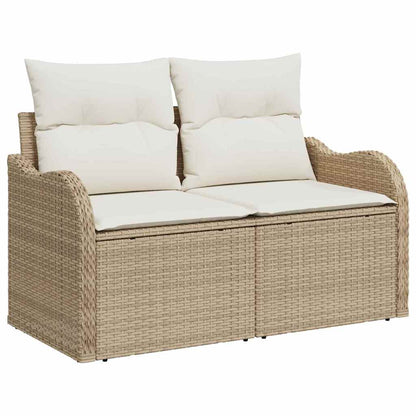 Garten-Sofa-Set mit Kissen mit Speicher 6 pcs Braun Poly Rattan