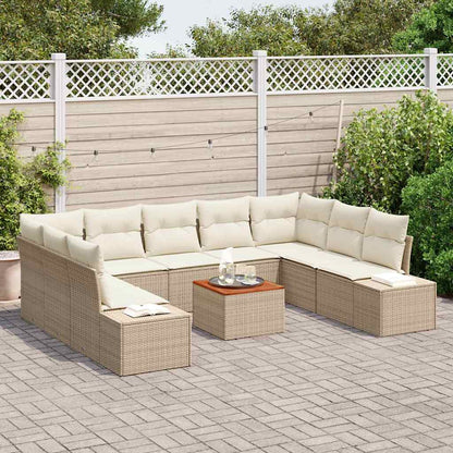 Garten-Sofa-Set 10 pcs Beige und Weiß
