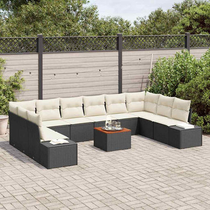 Garten-Sofa-Set 11 pcs Schwarz und Weiß