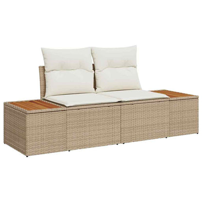 Garten-Sofa-Set mit Kissen 6 pcs Beige und Creme Poly Rattan