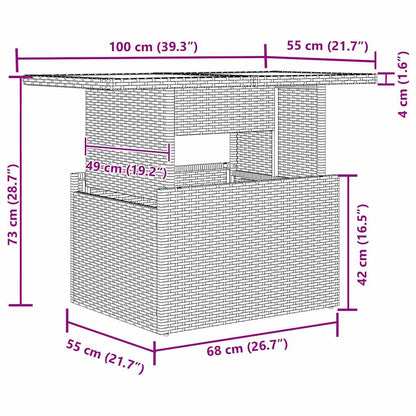 Garten-Sofa-Set mit Kissen 11 pcs Schwarz Poly Rattan